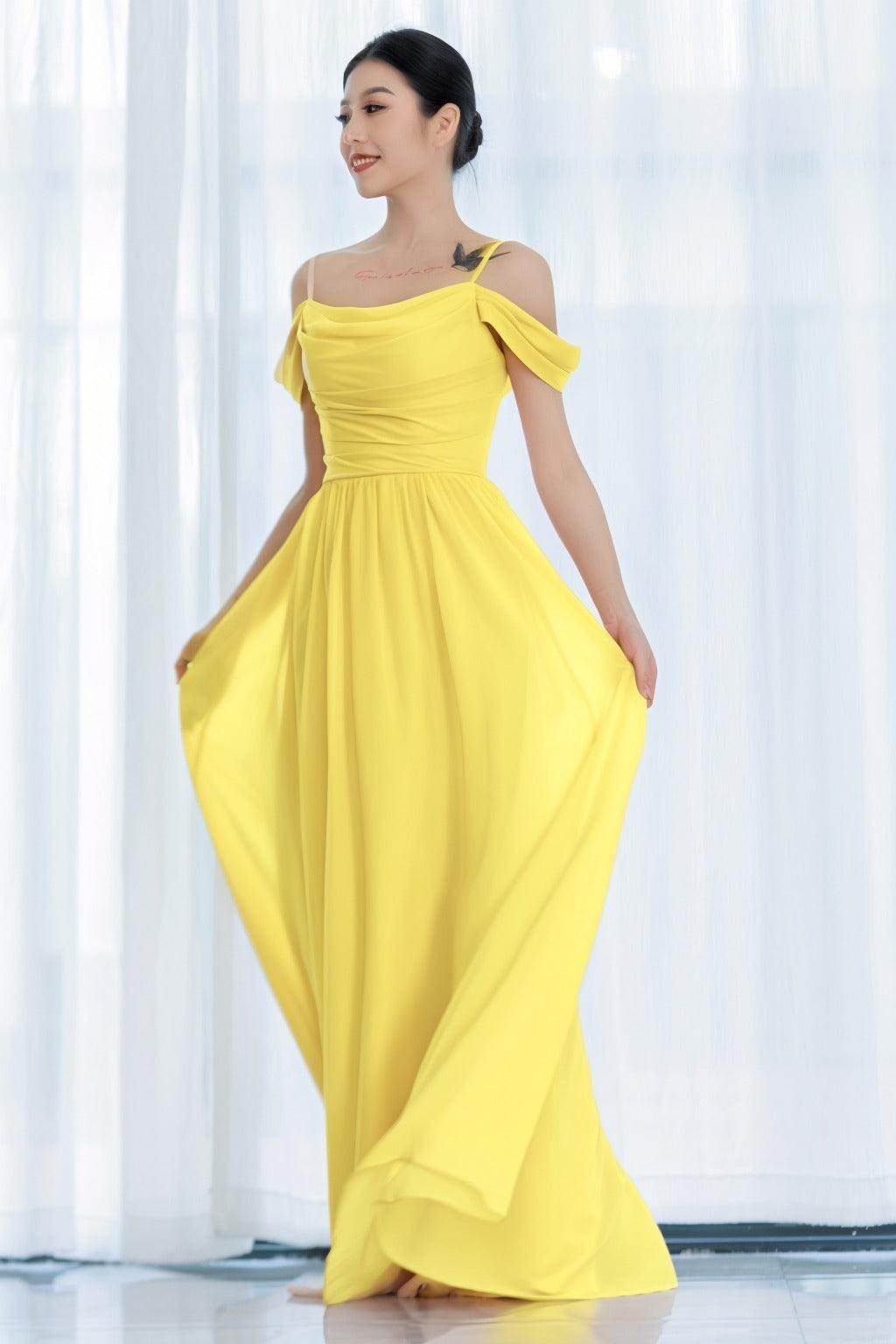 A-Line Floor Length Chiffon Bridesmaid Dress CB0717 - COCOMELODY